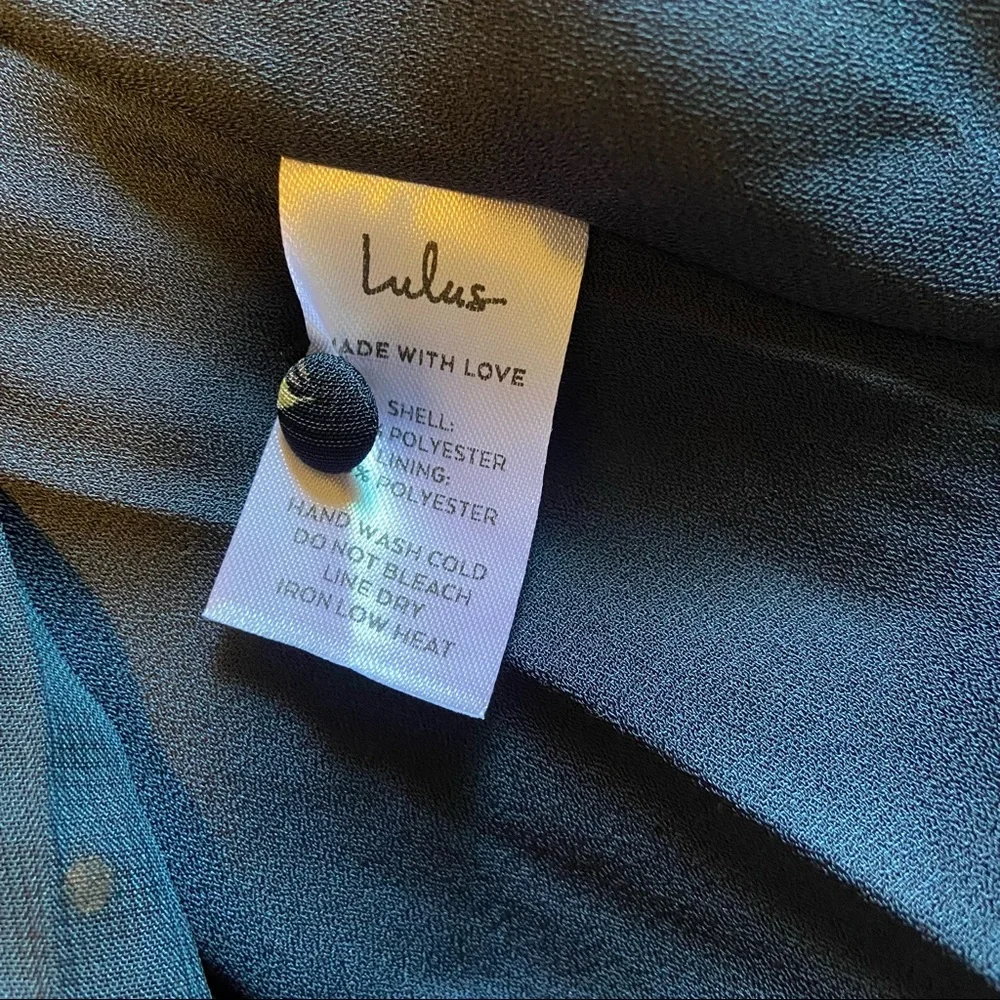 NWOT Lulus Loved By You Navy Blue Floral Print Pleated Chiffon Maxi Dress_10